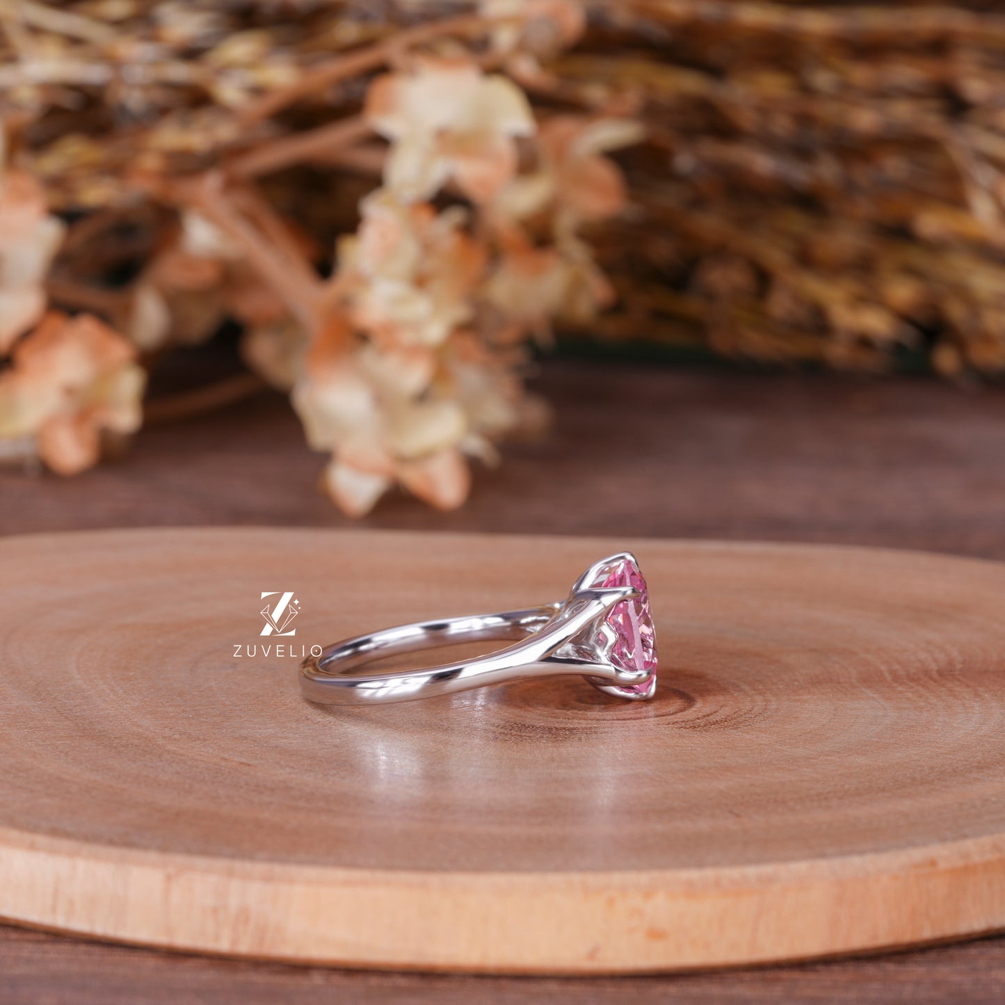 Pink Oval Sapphire Ring