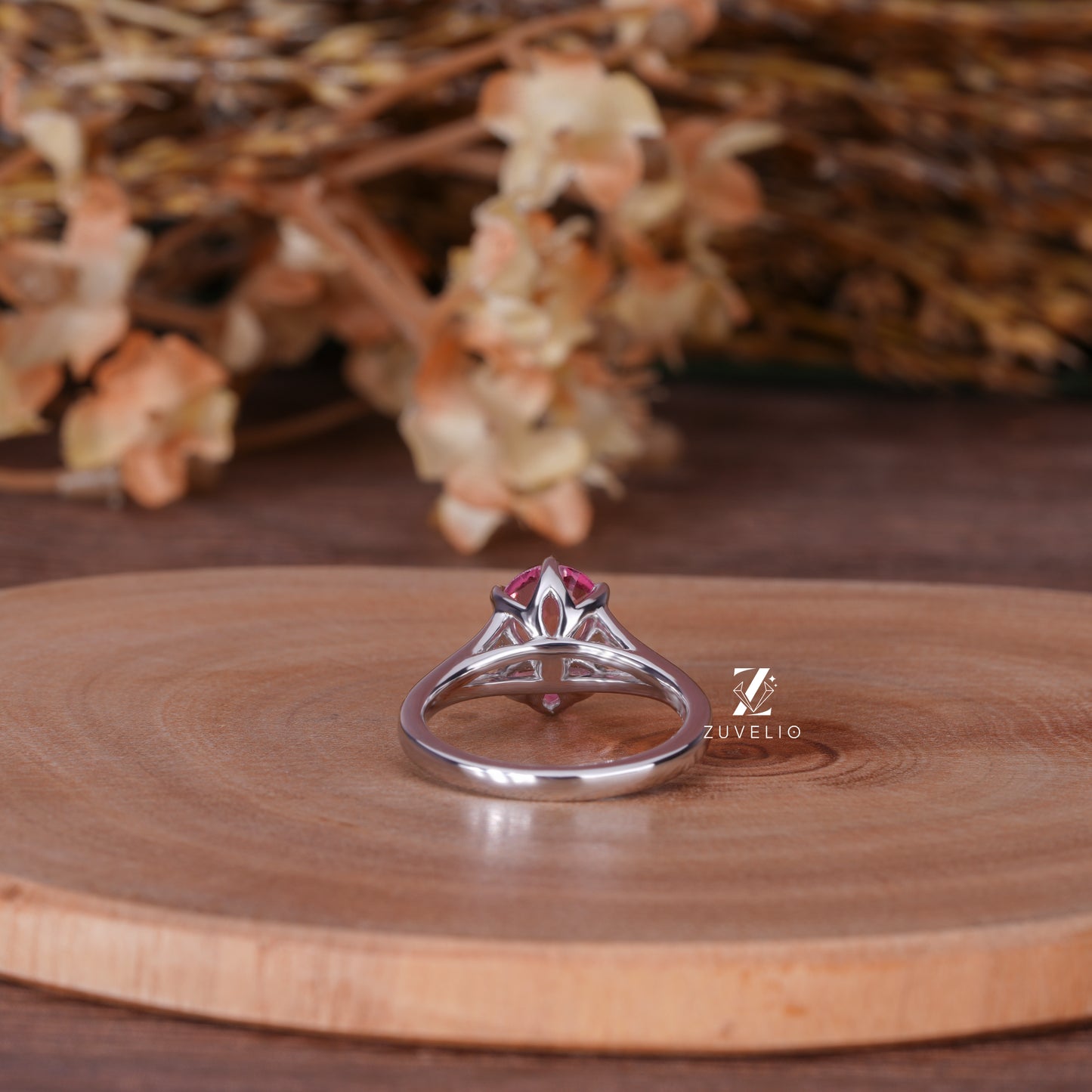 Pink Oval Sapphire Ring