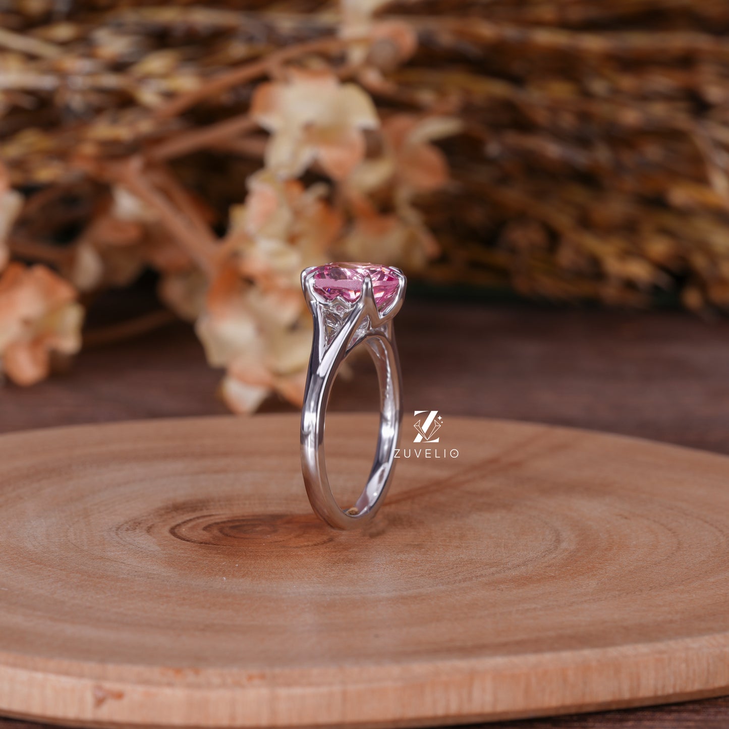 Pink Oval Sapphire Ring