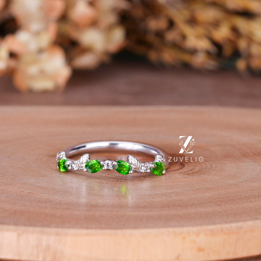 Sapphire Moissanite Wedding Band