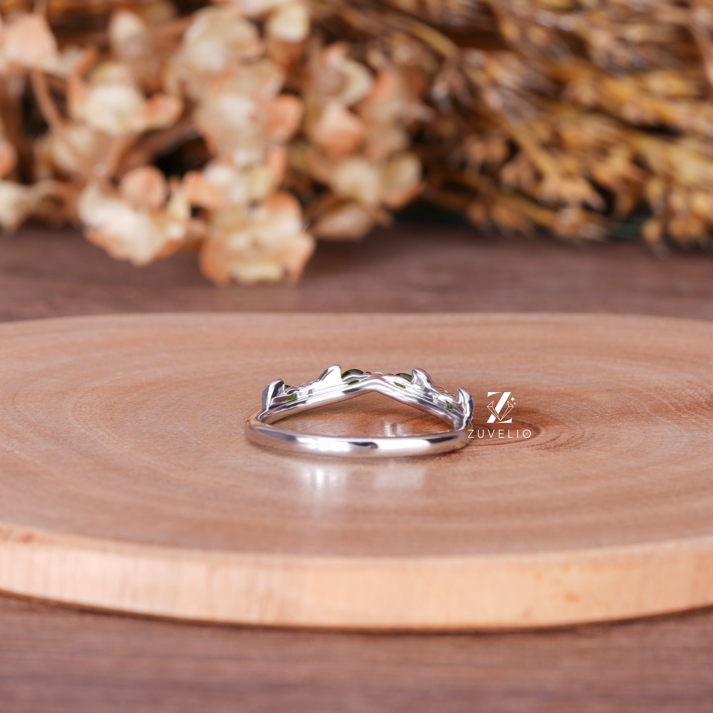 Sapphire Moissanite Wedding Band