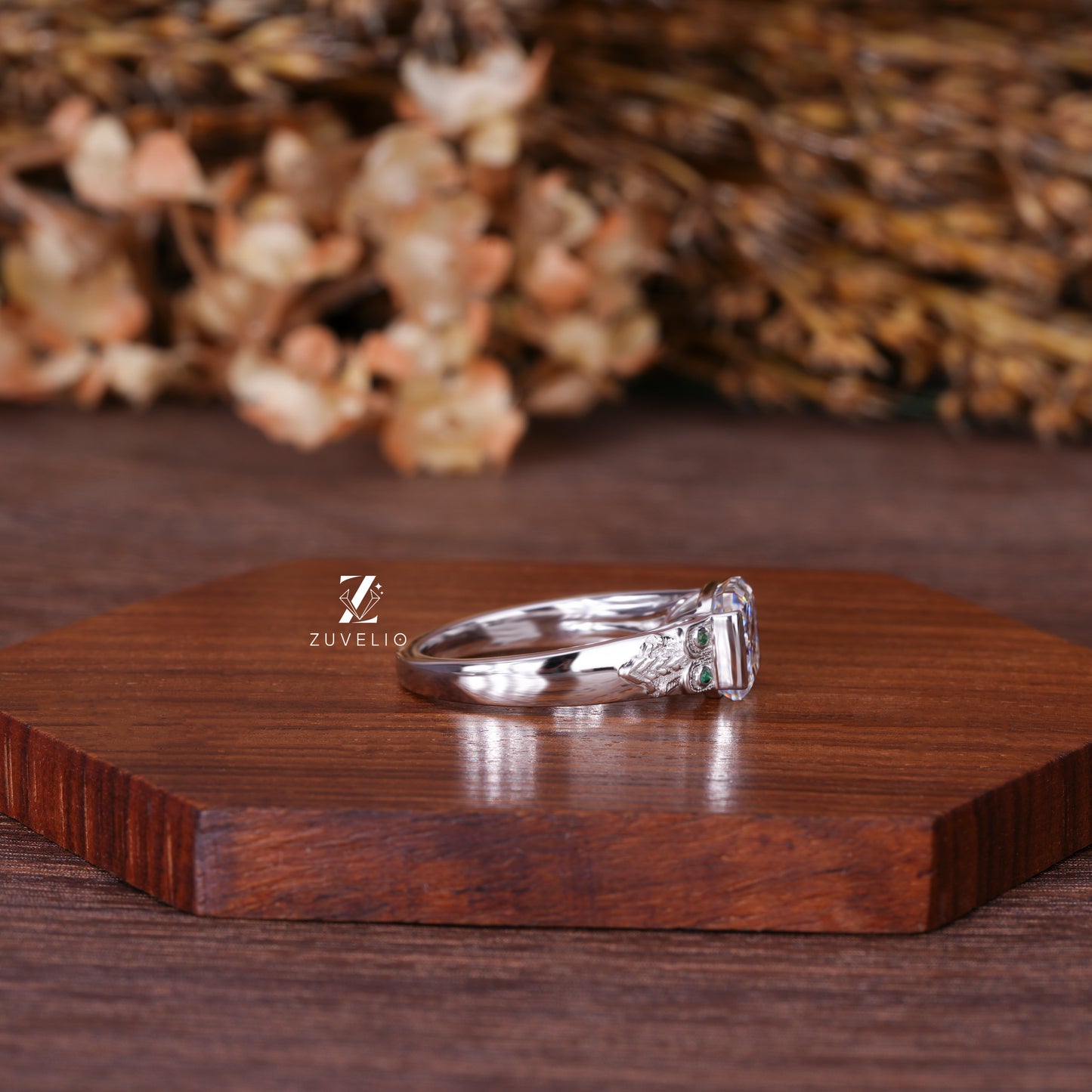 Asscher Bezel Moissanite Ring