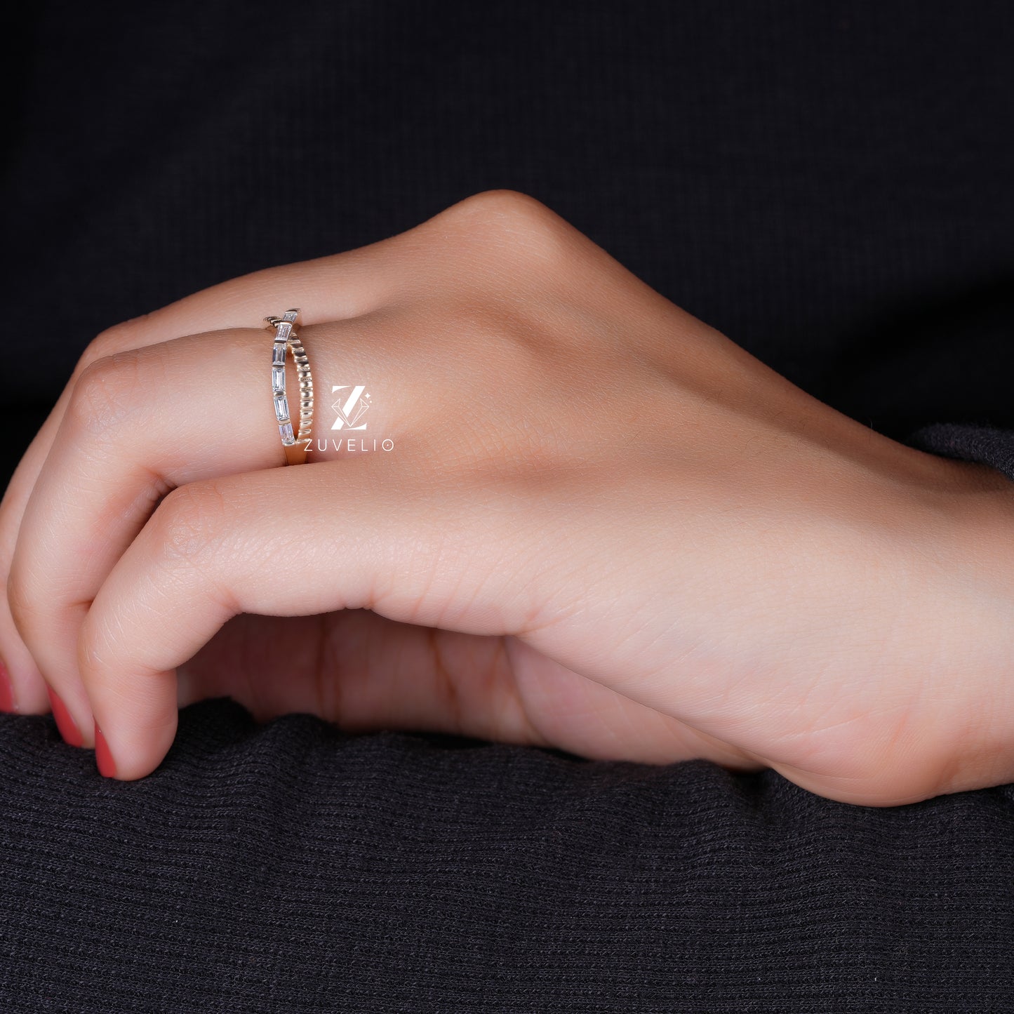 Infinity Moissanite Wedding Band