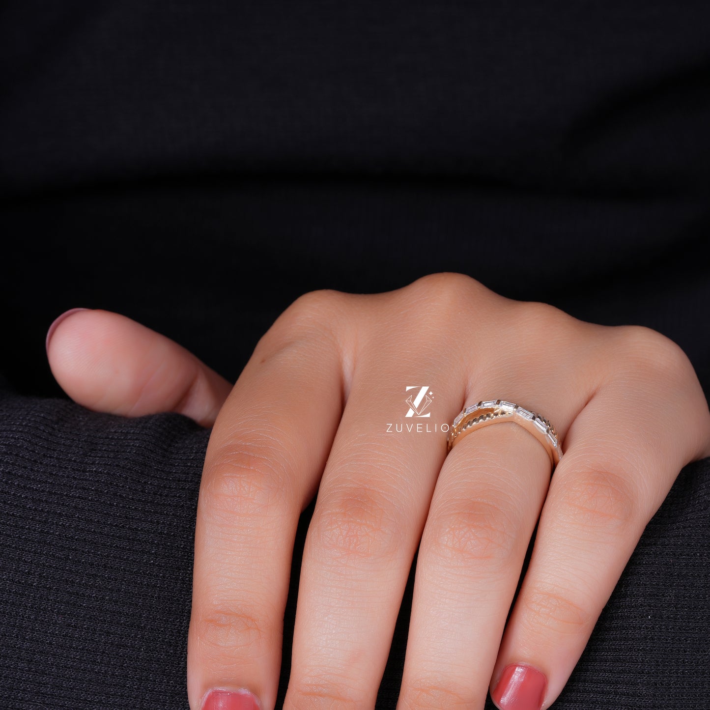 Infinity Moissanite Wedding Band