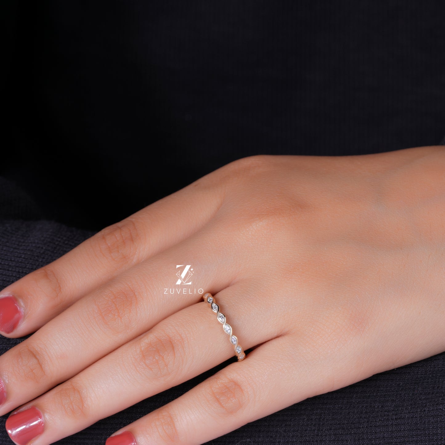 Marquise Moissanite Eternity Band