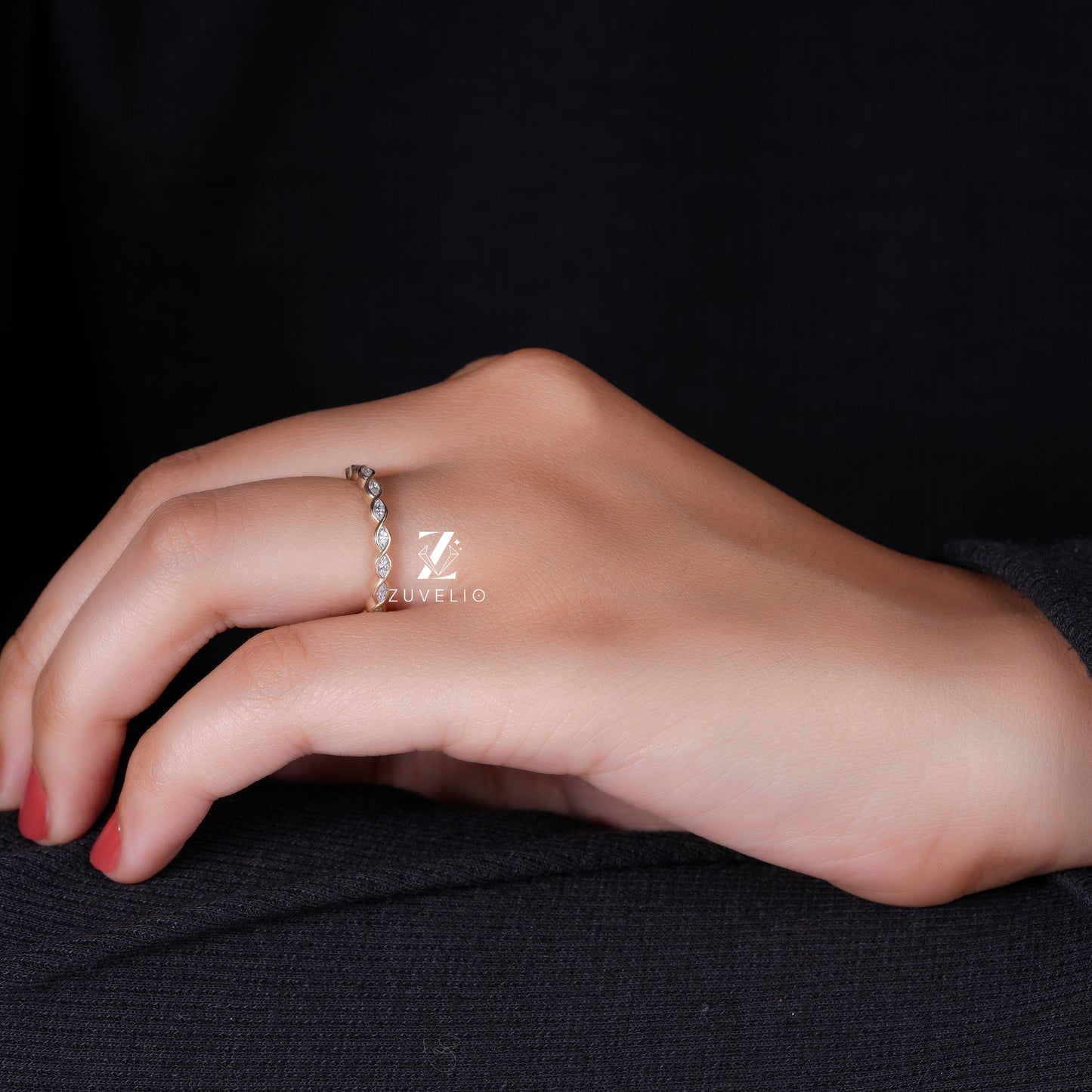 Marquise Moissanite Eternity Band