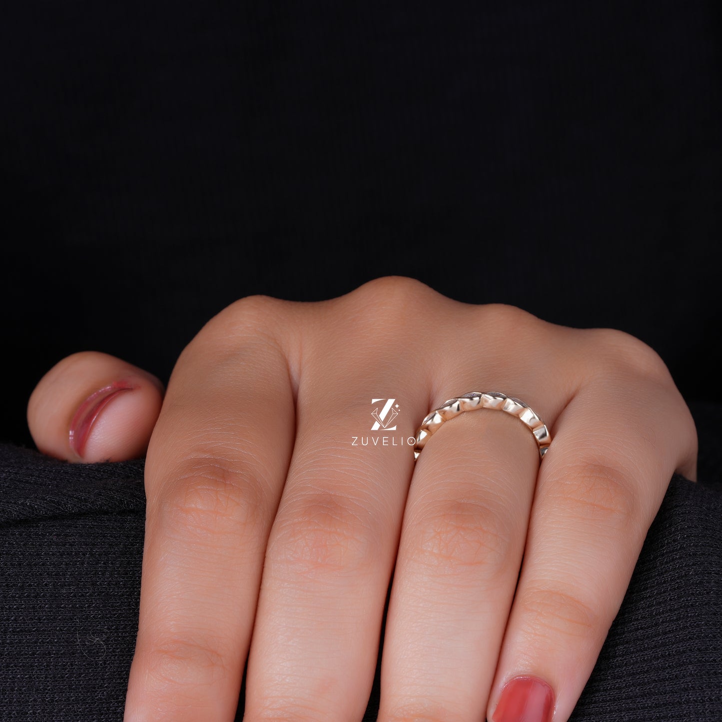 Marquise Moissanite Eternity Band