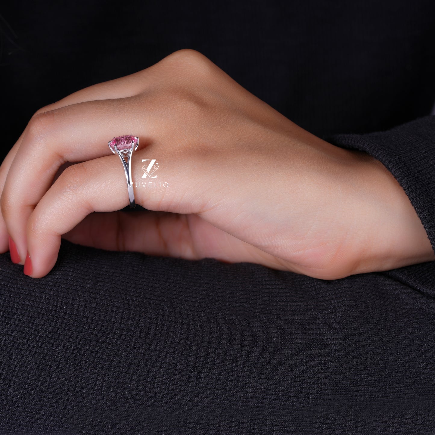 Pink Oval Sapphire Ring