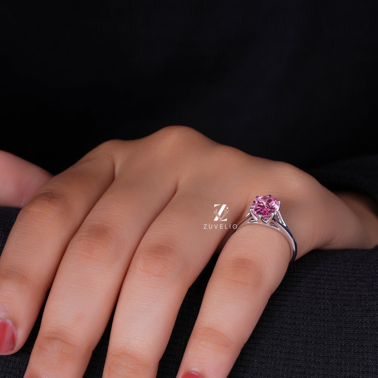 Pink Oval Sapphire Ring