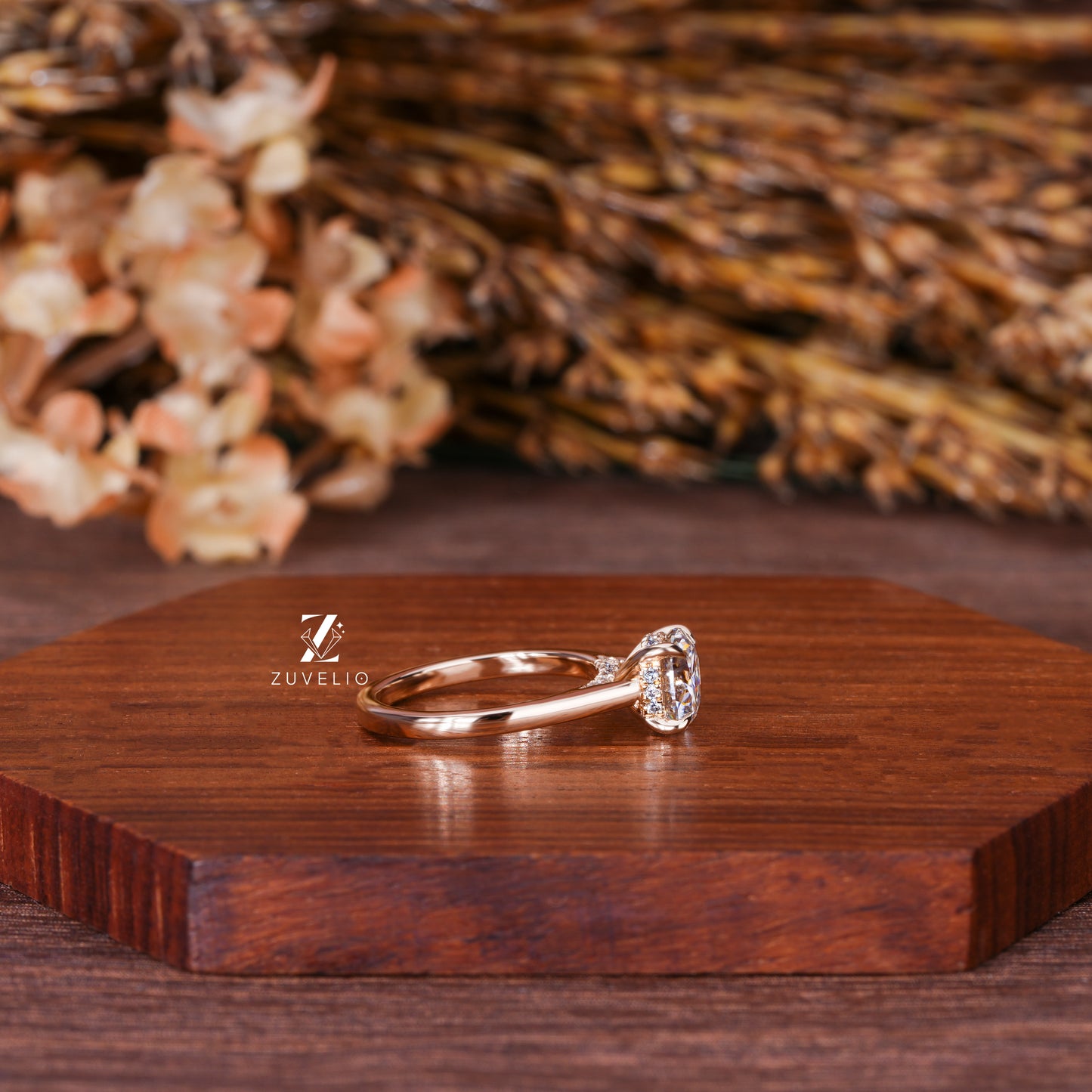 Round Cathedral Moissanite Ring