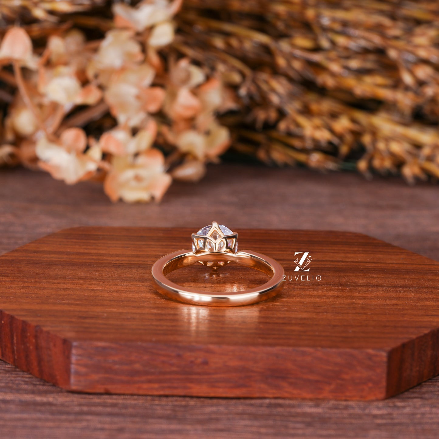 Round Tulip Solitaire Ring
