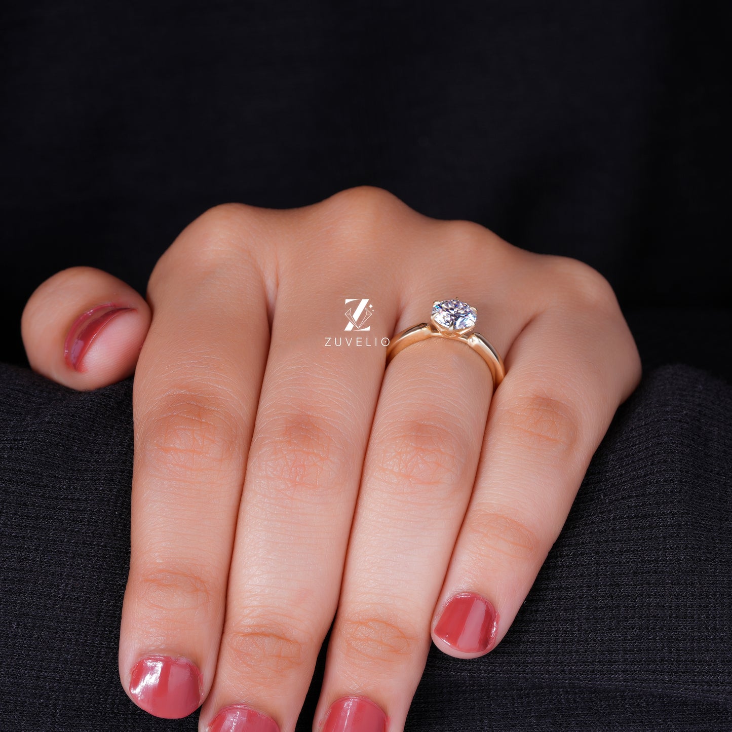 Round Tulip Solitaire Ring