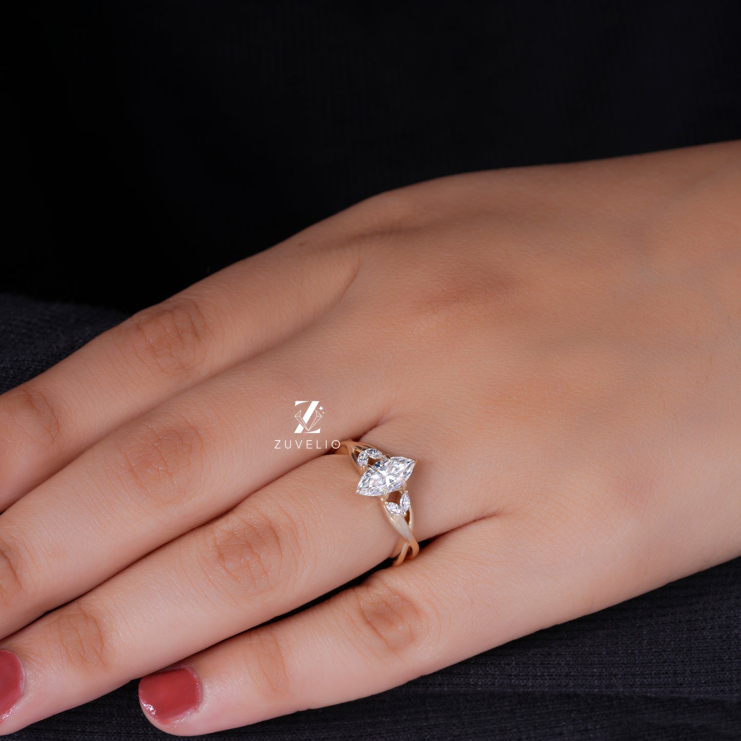 Marquise Criss Cross Ring