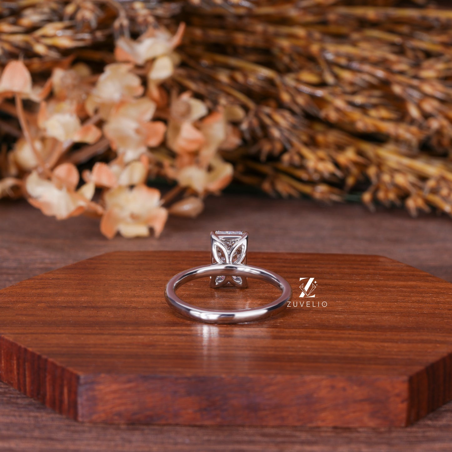 Emerald Solitaire Diamond Ring