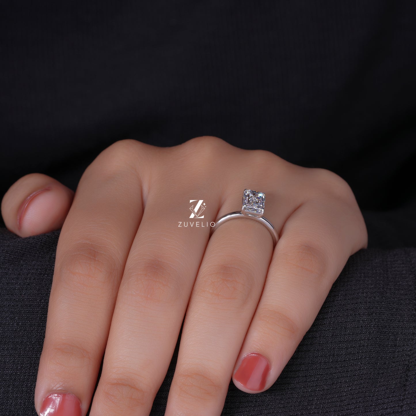 Emerald Solitaire Diamond Ring