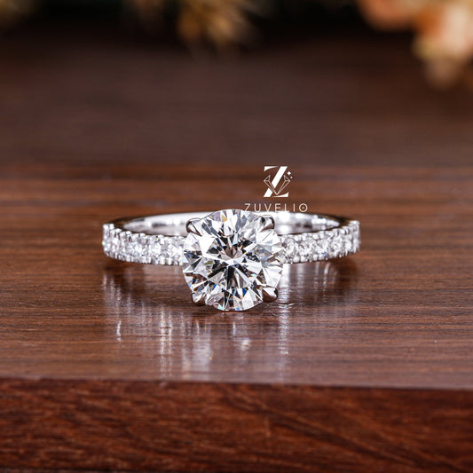 Round  Diamond Engagement Ring - Zuvelio.com