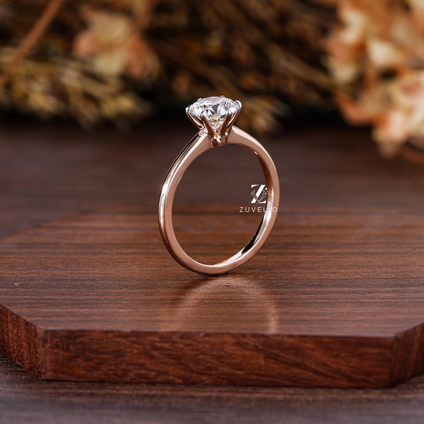 Rose Gold Solitaire Ring - Zuvelio.com