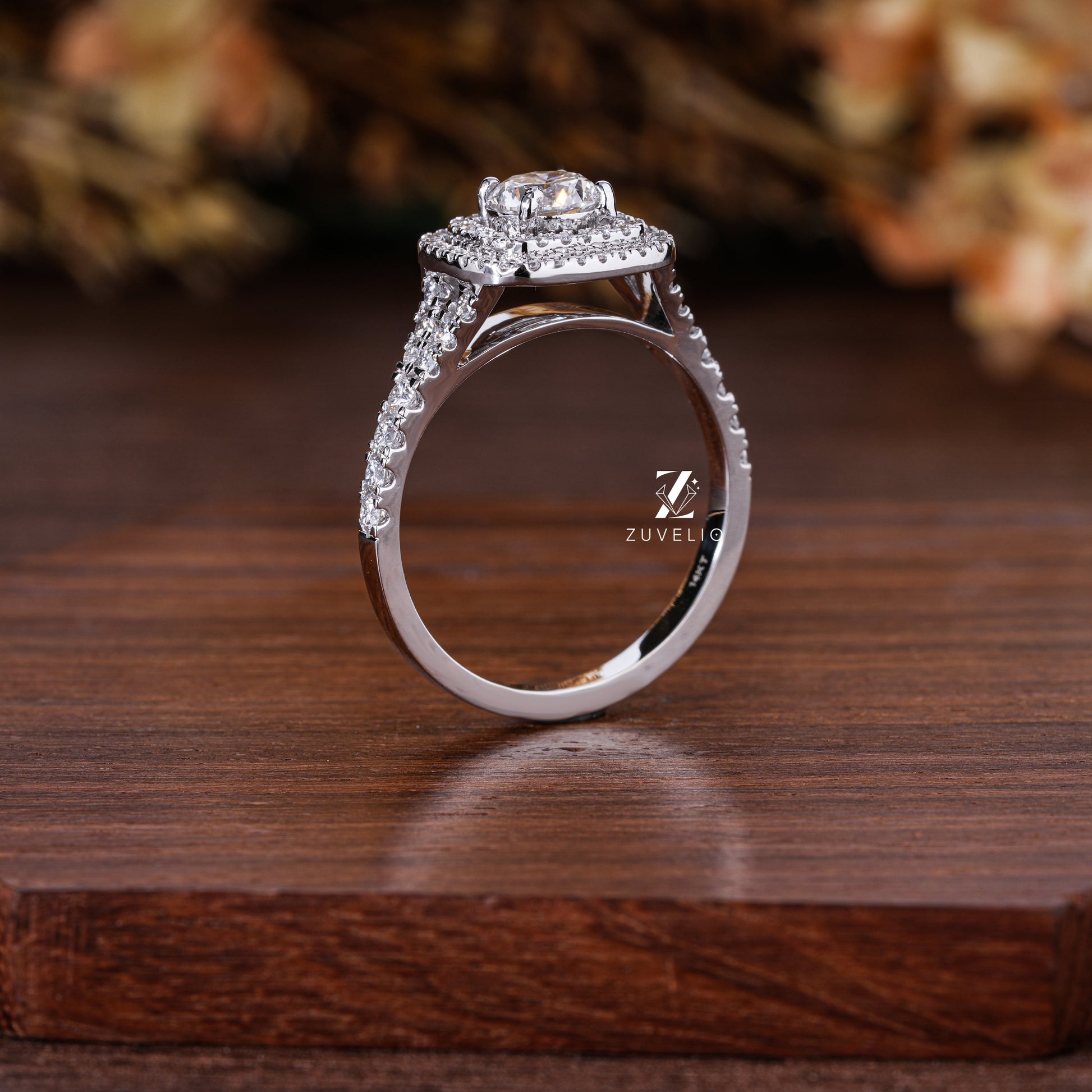 Double Halo Lab Diamond Ring - Zuvelio.com