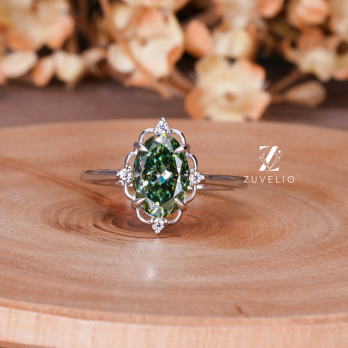 Vintage Oval Moissanite Ring