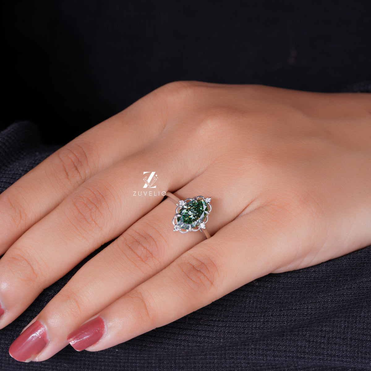 Vintage Oval Moissanite Ring
