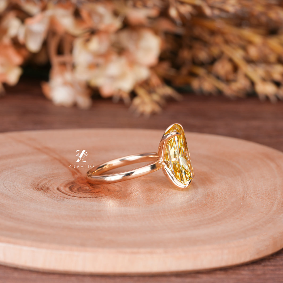 Yellow Cushion Diamond Ring