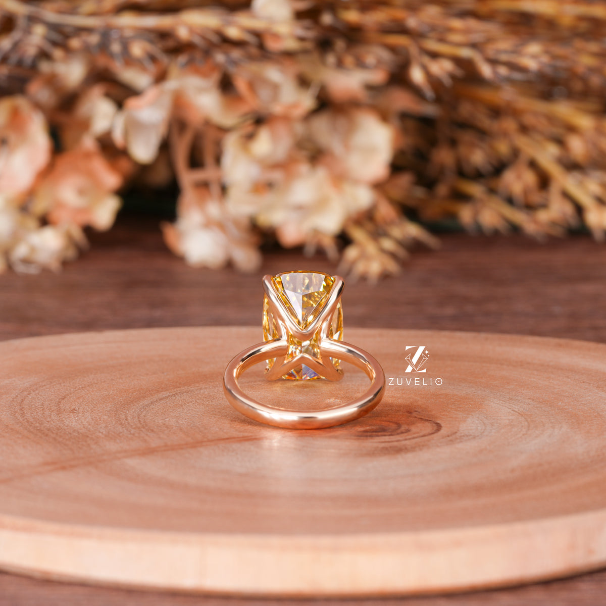 Yellow Cushion Diamond Ring