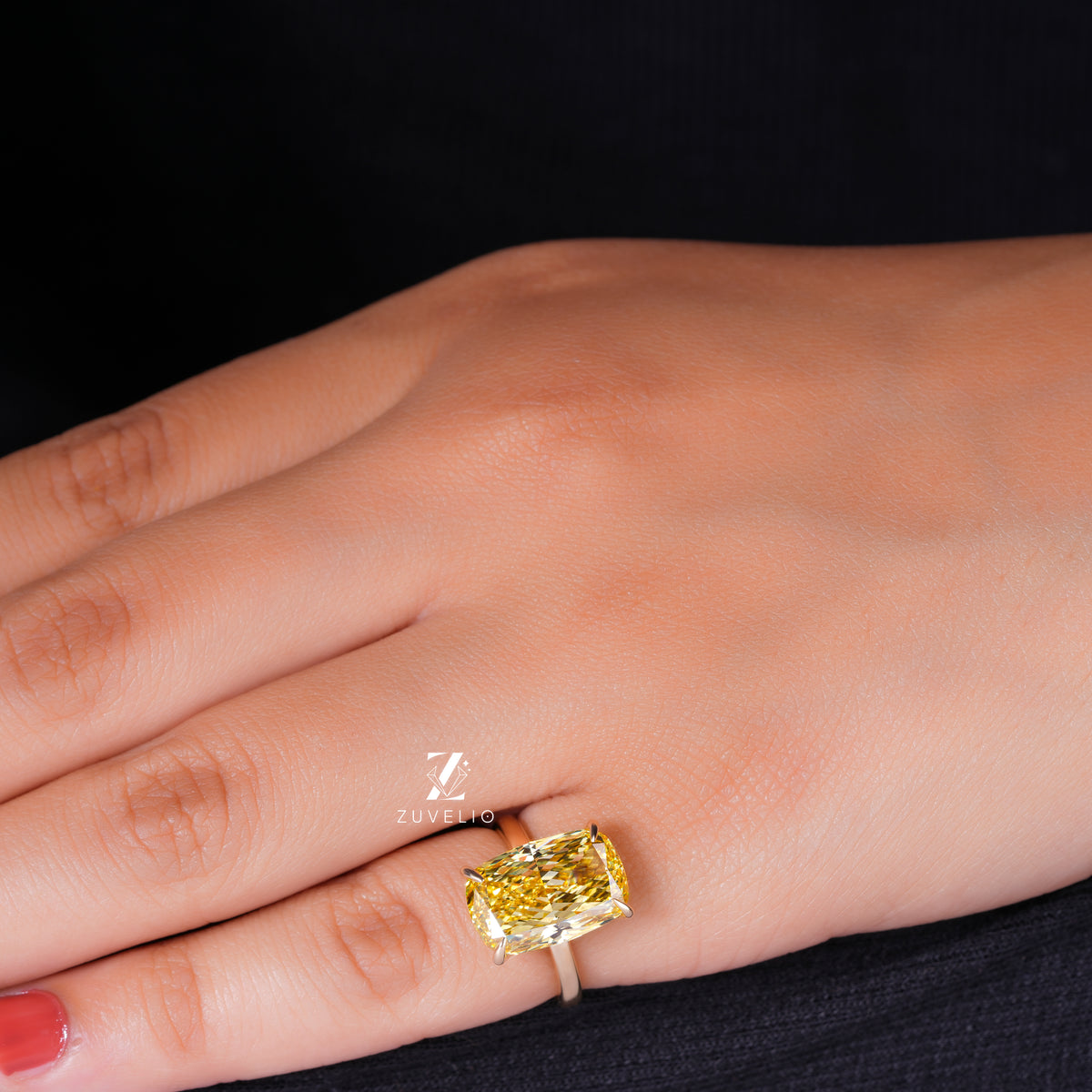 Yellow Cushion Diamond Ring