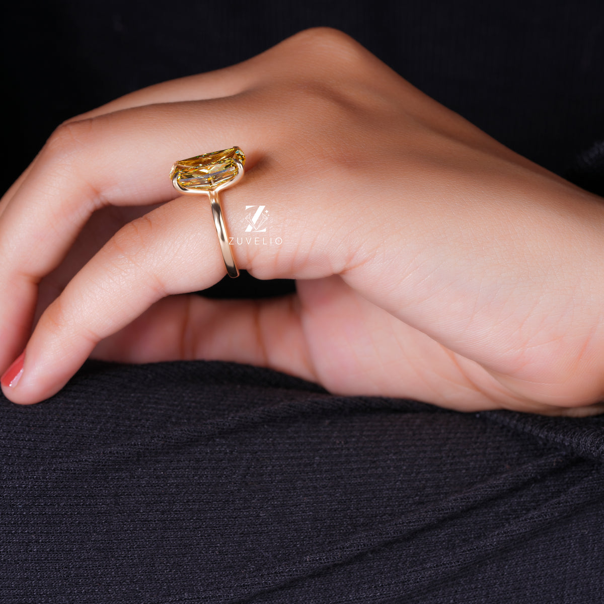 Yellow Cushion Diamond Ring