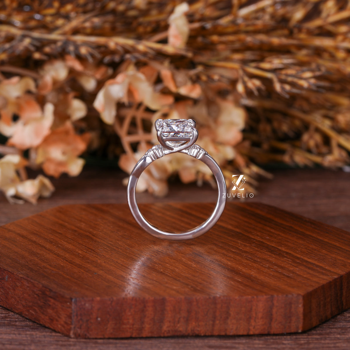 Princess Moissanite Solitaire Ring