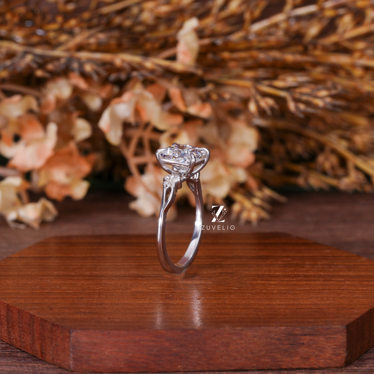 Princess Moissanite Solitaire Ring