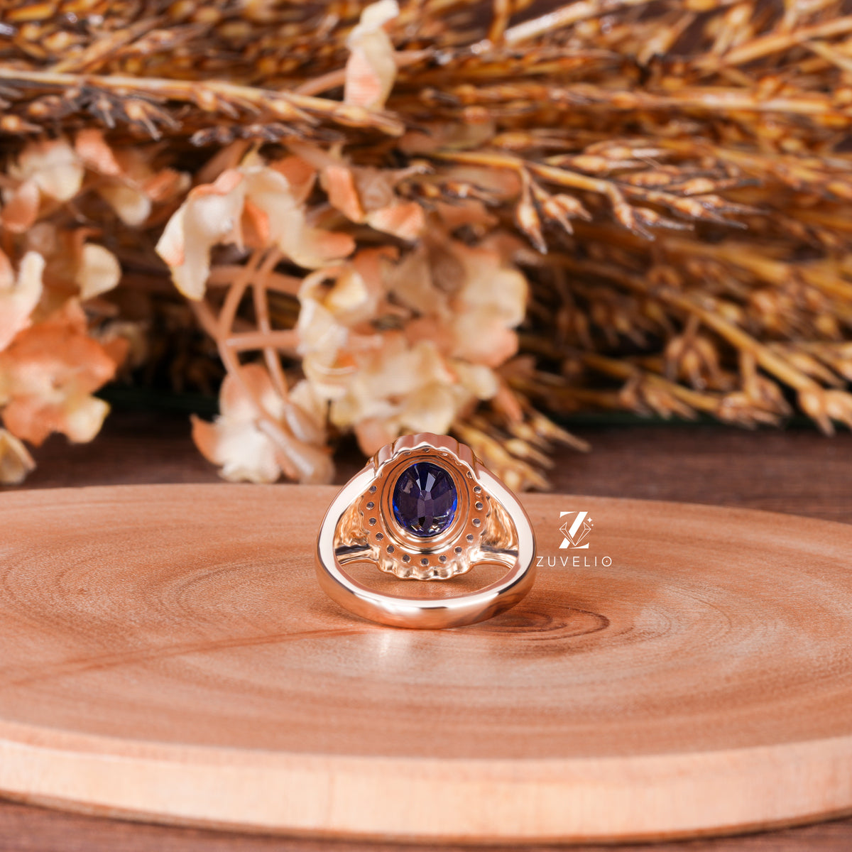 Blue Oval Signet Ring