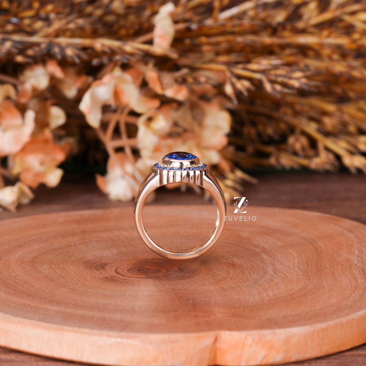 Blue Oval Signet Ring