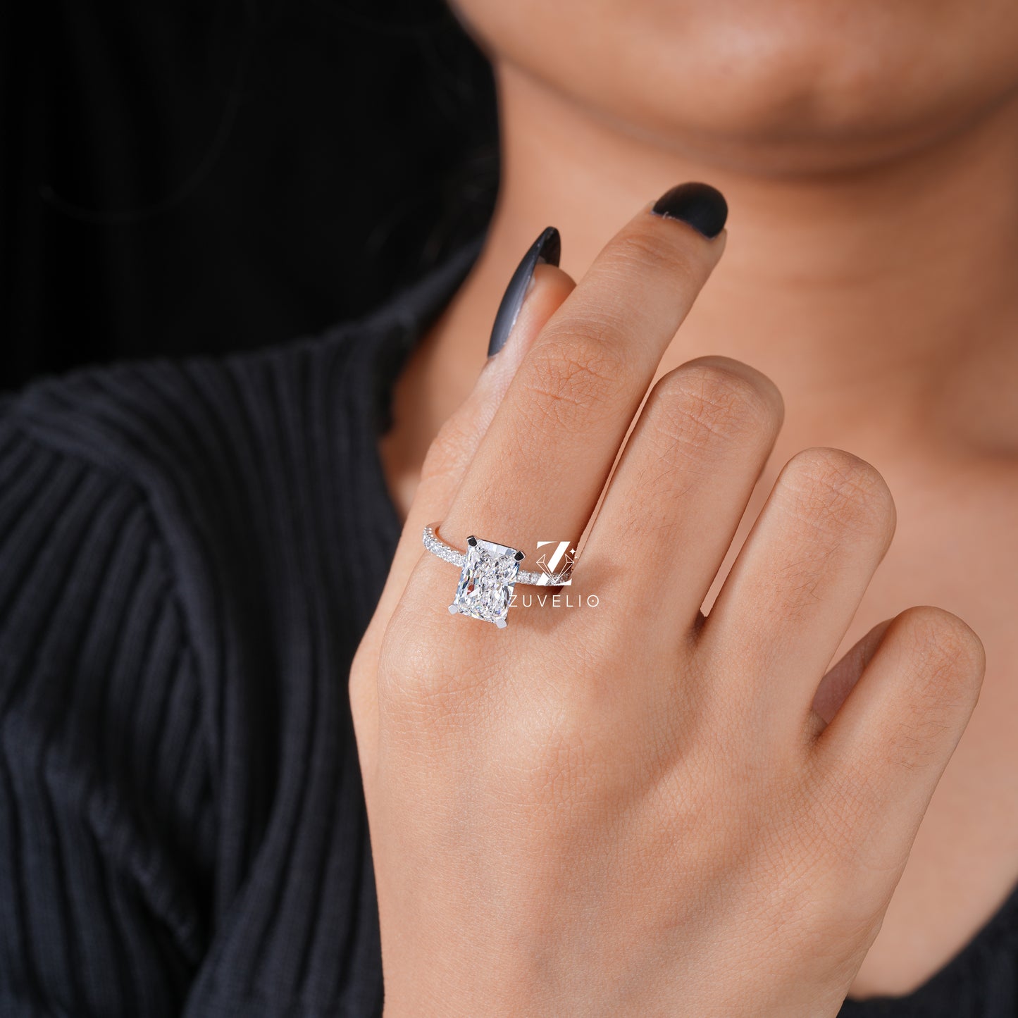 Radiant Cut Lab Grown Diamond Engagement Ring