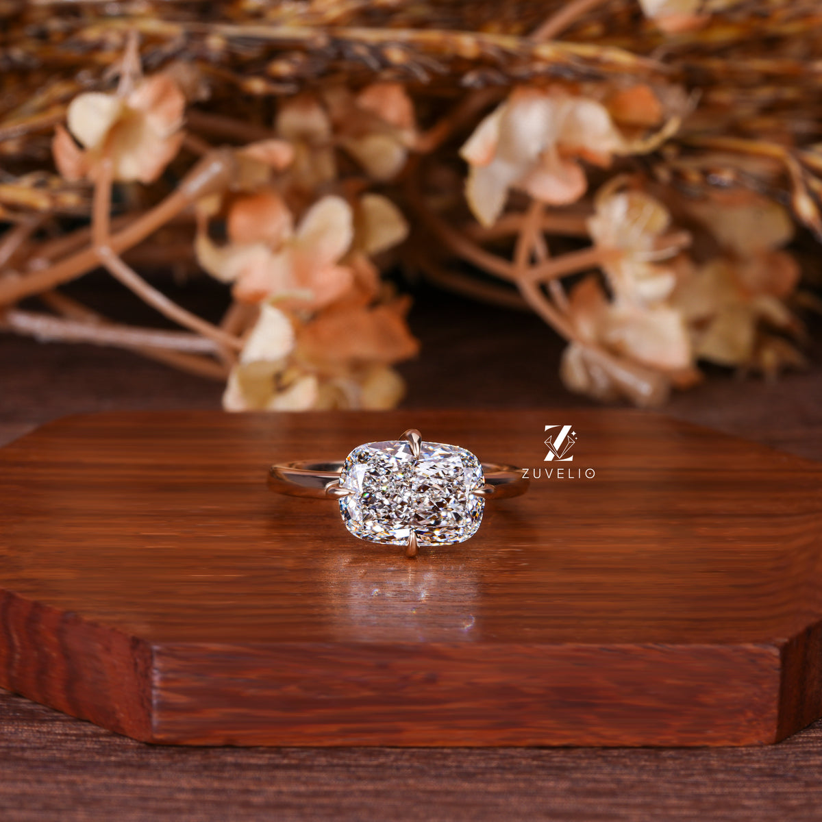 East West Cushion Diamond