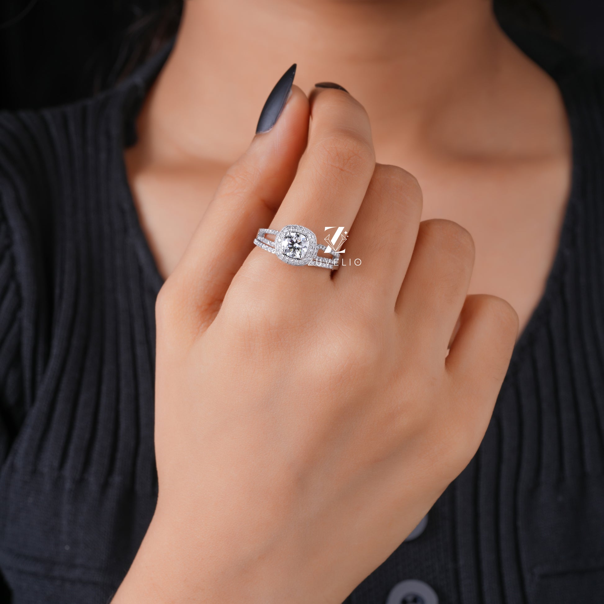 Lab Grown Diamond Halo Engagement Ring