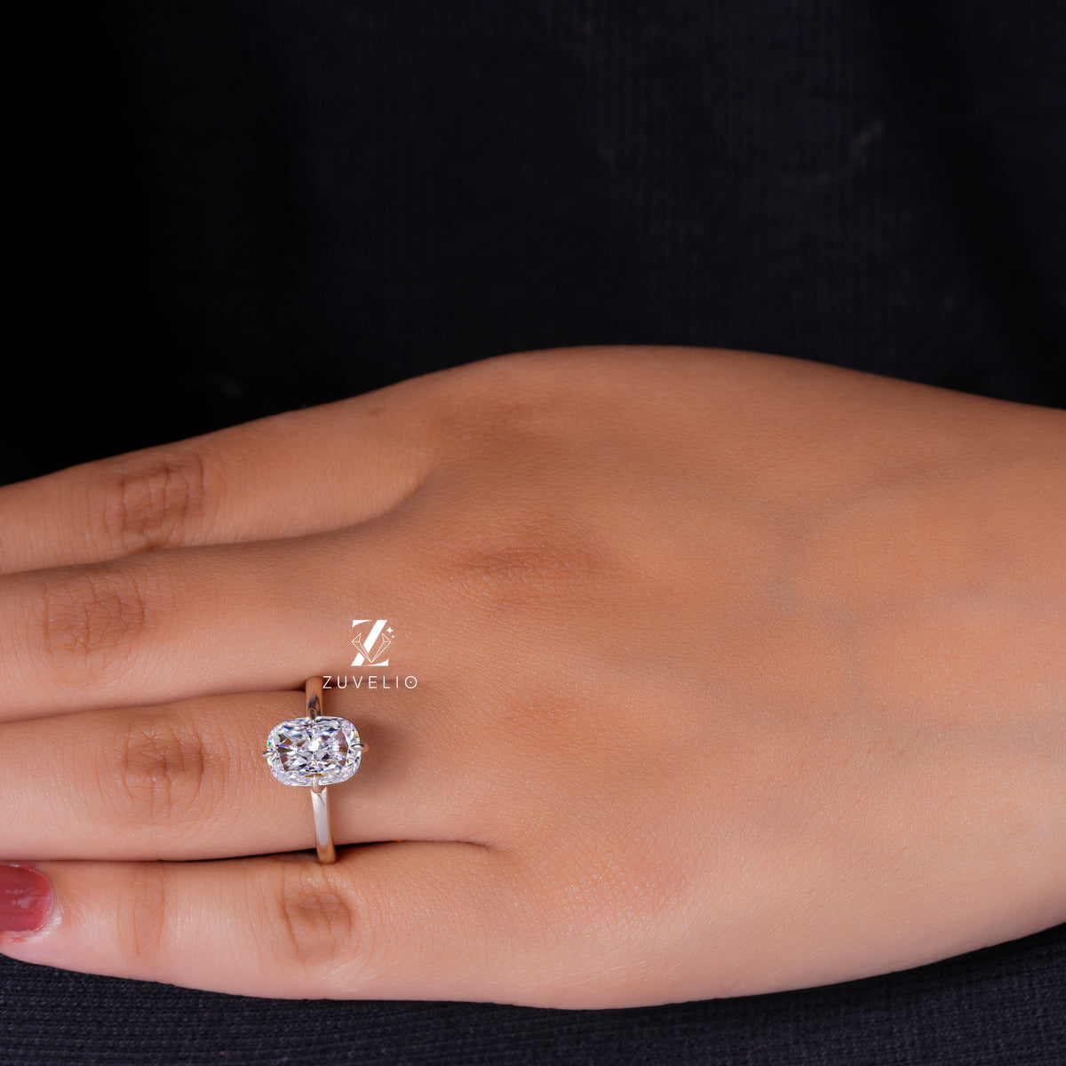 Designer Cushion Moissanite Ring