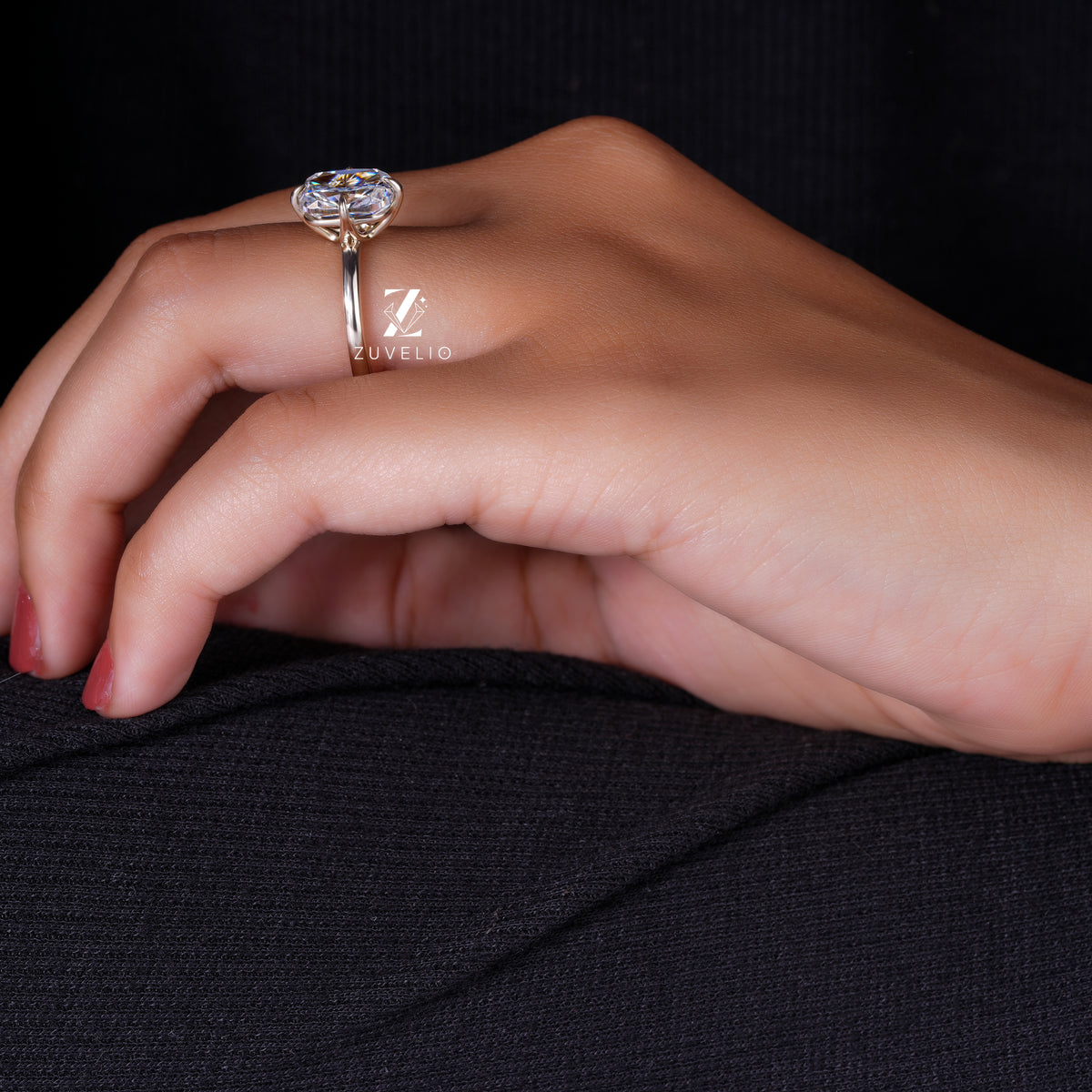 Designer Cushion Moissanite Ring