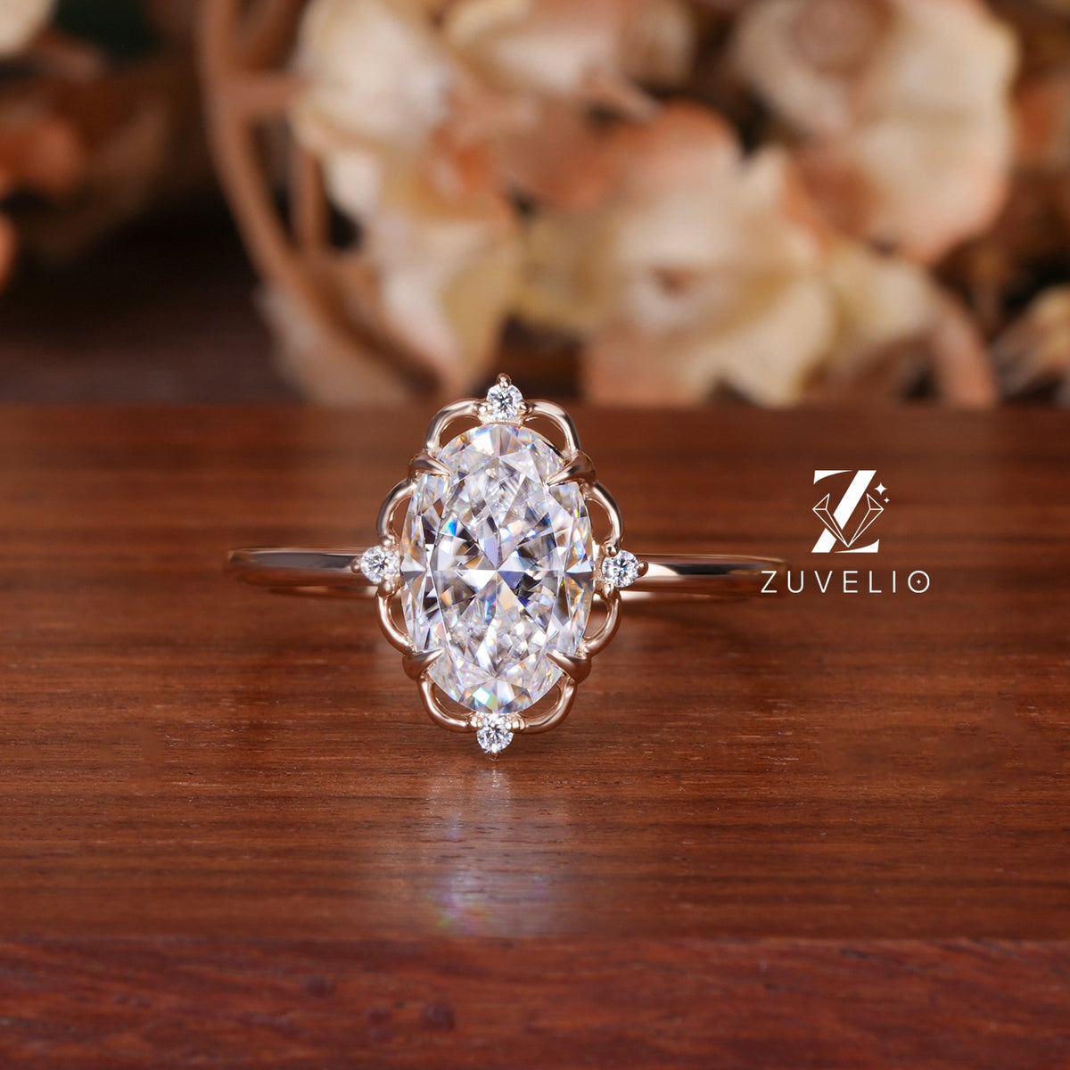 Vintage Moissanite Halo Ring