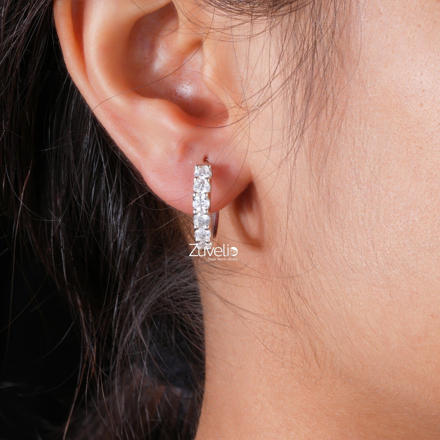 Round Cut Huggie Earrings