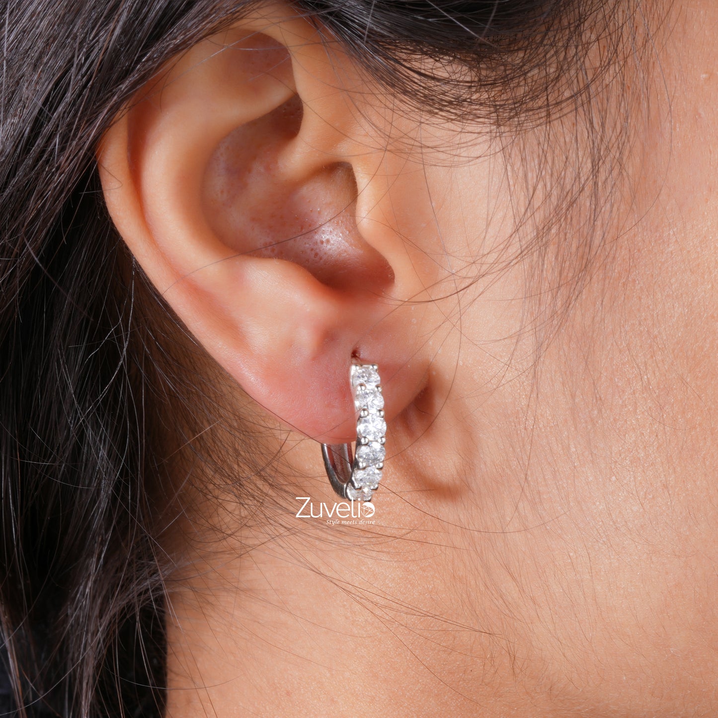 Round Cut Huggie Earrings