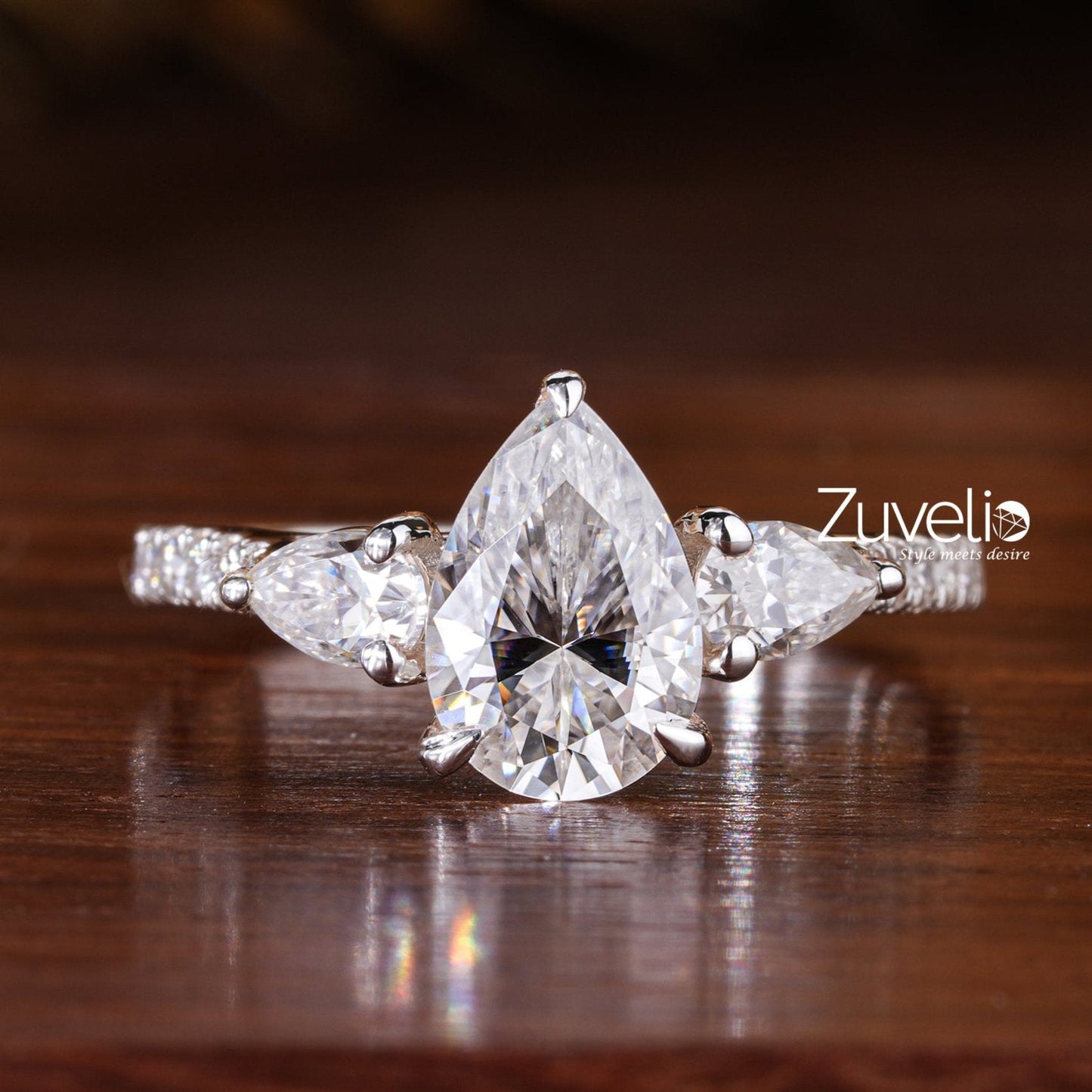Pear Shaped Moissanite Ring - Zuvelio.com
