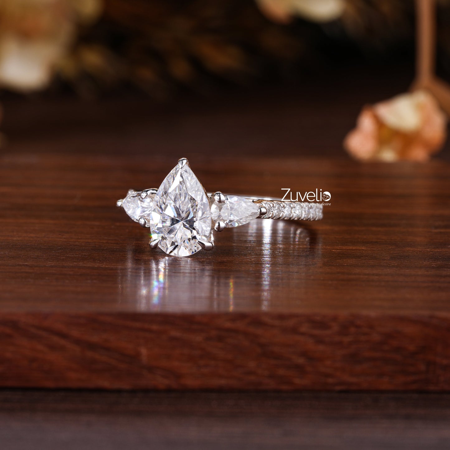 Pear Shaped Moissanite Ring - Zuvelio.com
