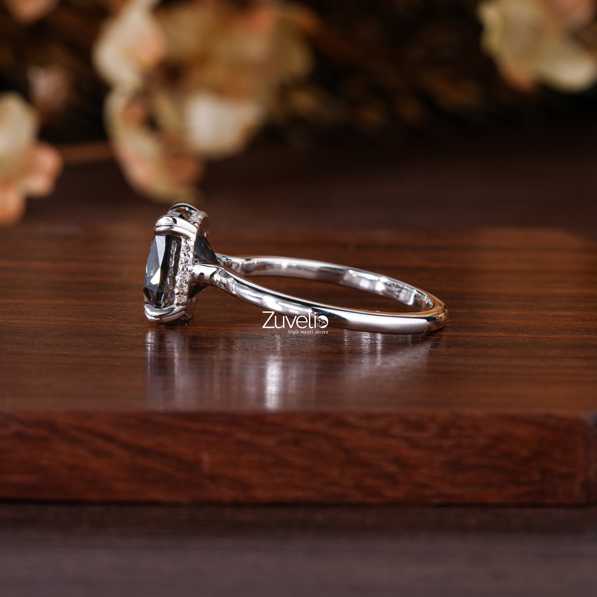 Grey Moissanite Ring - Zuvelio.com