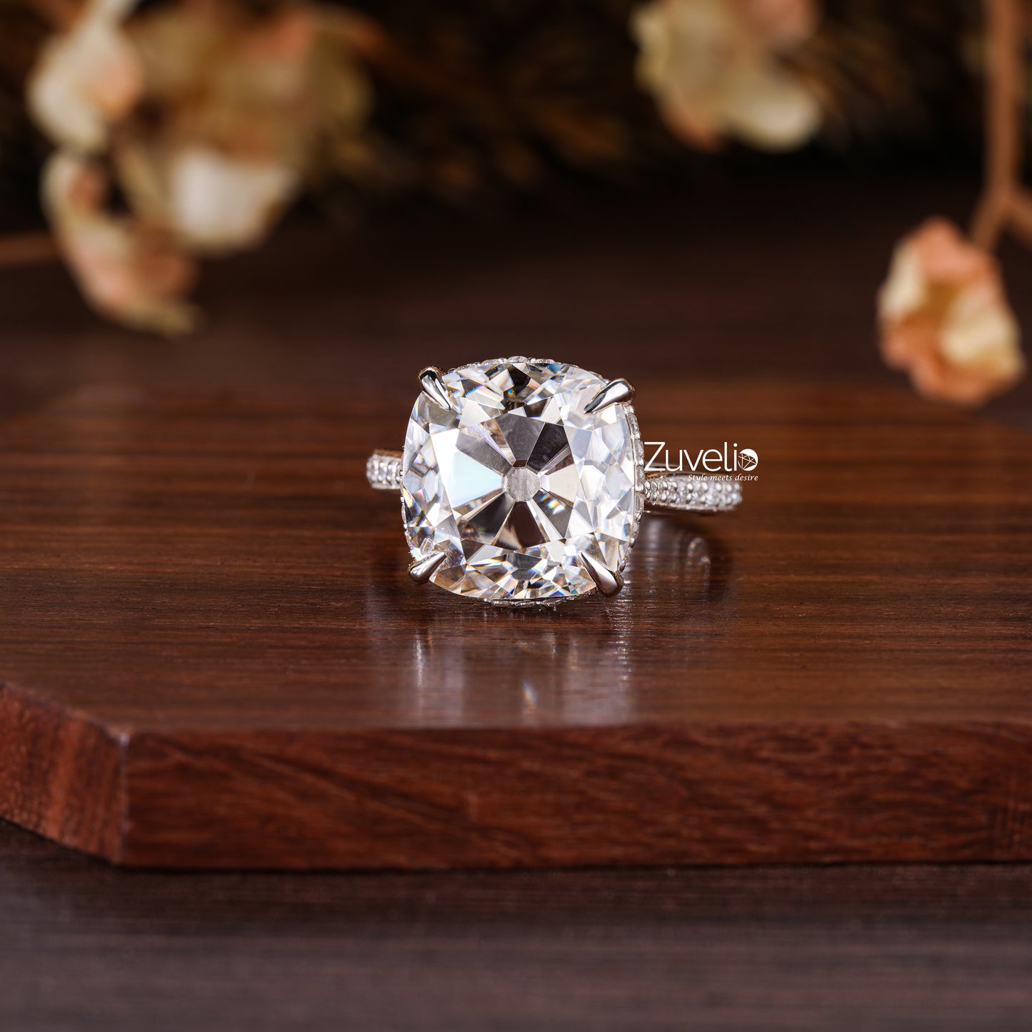 Ice Crushed Cushion Ring