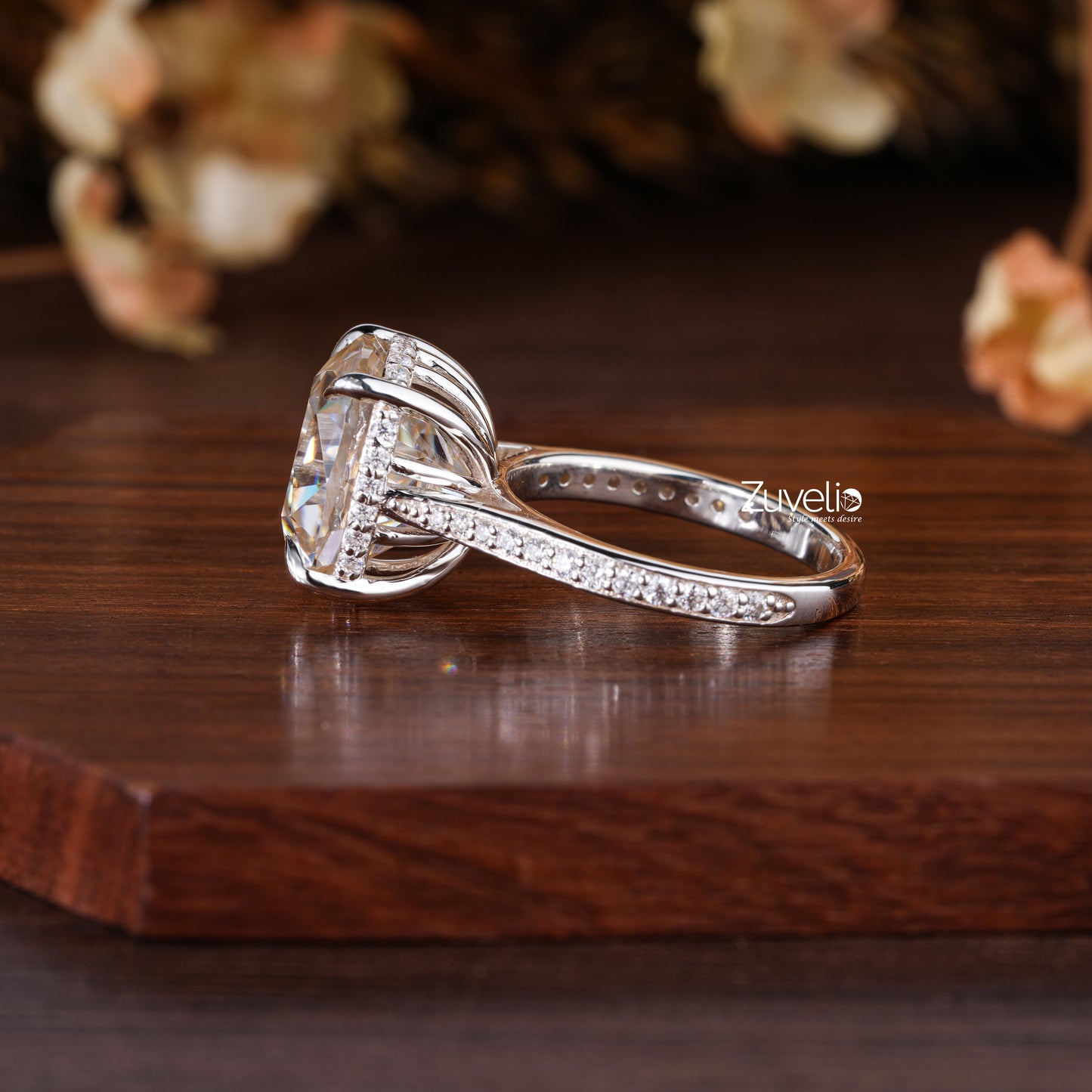 Ice Crushed Cushion Ring