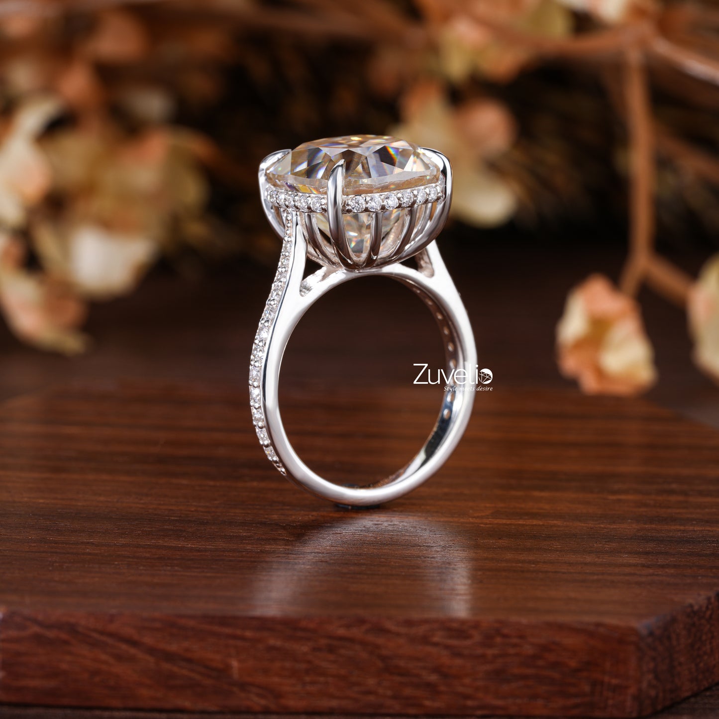 Ice Crushed Cushion Ring
