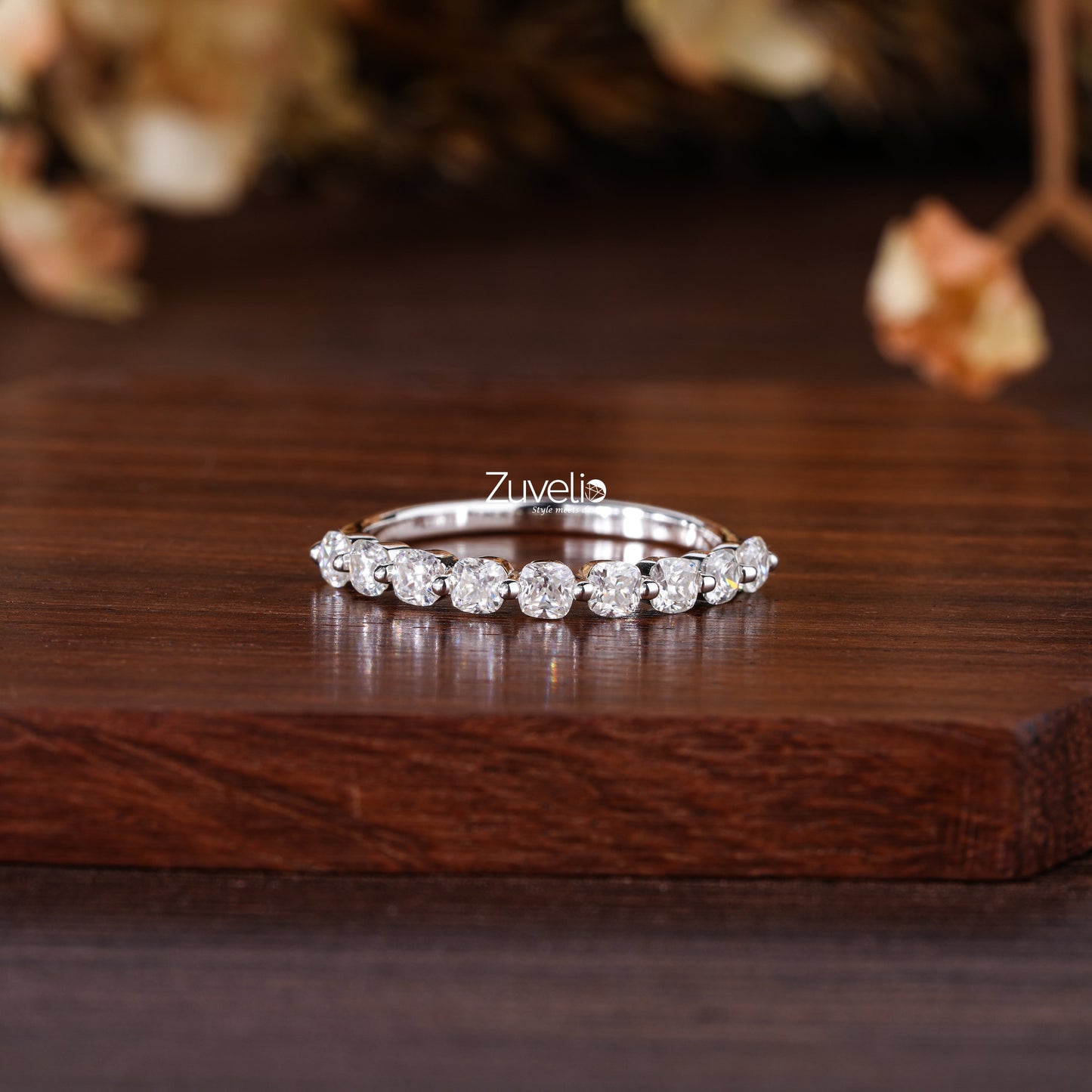 2.50mm Cushion Moissanite Band - Zuvelio.com