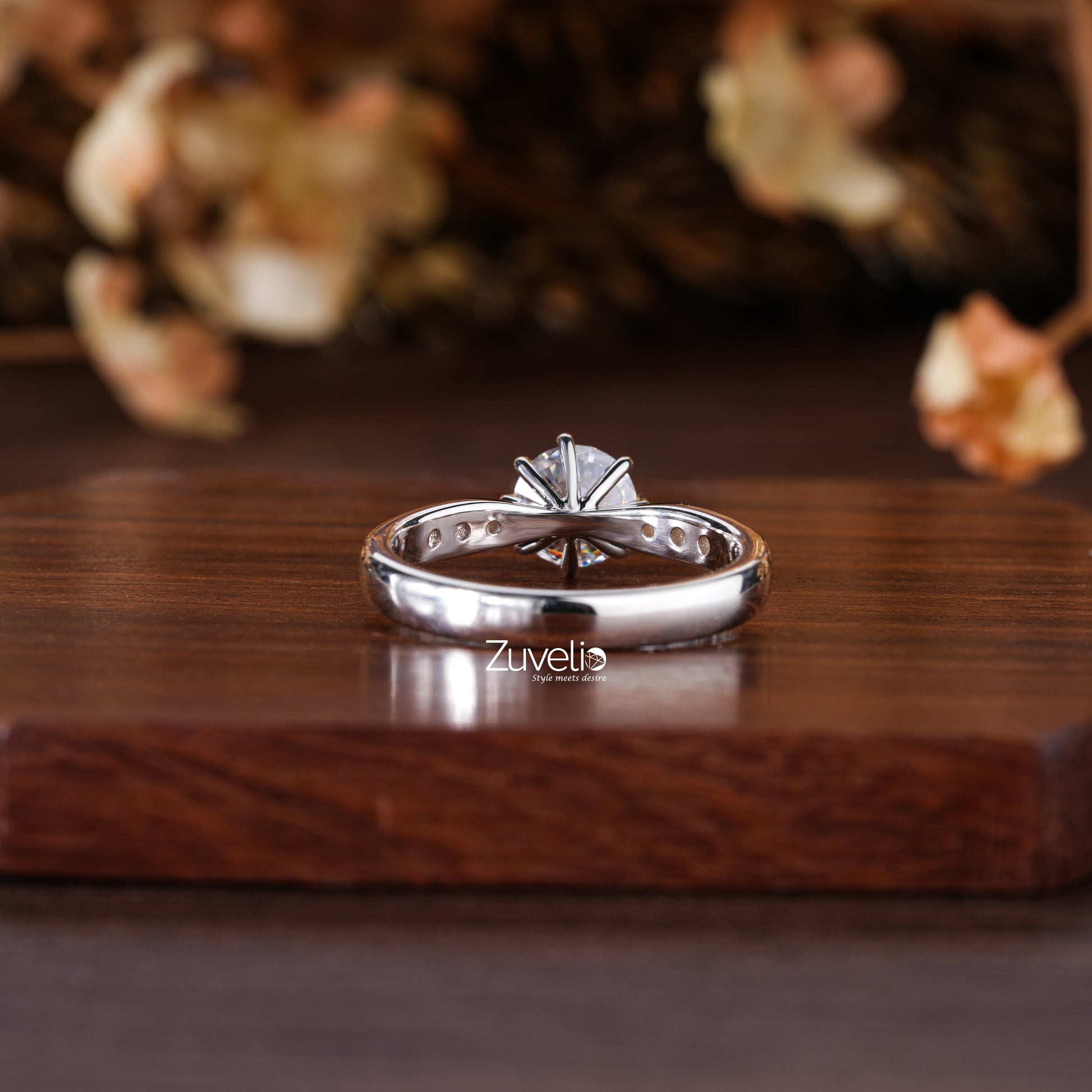 Pave Solitaire Diamond Wedding Ring