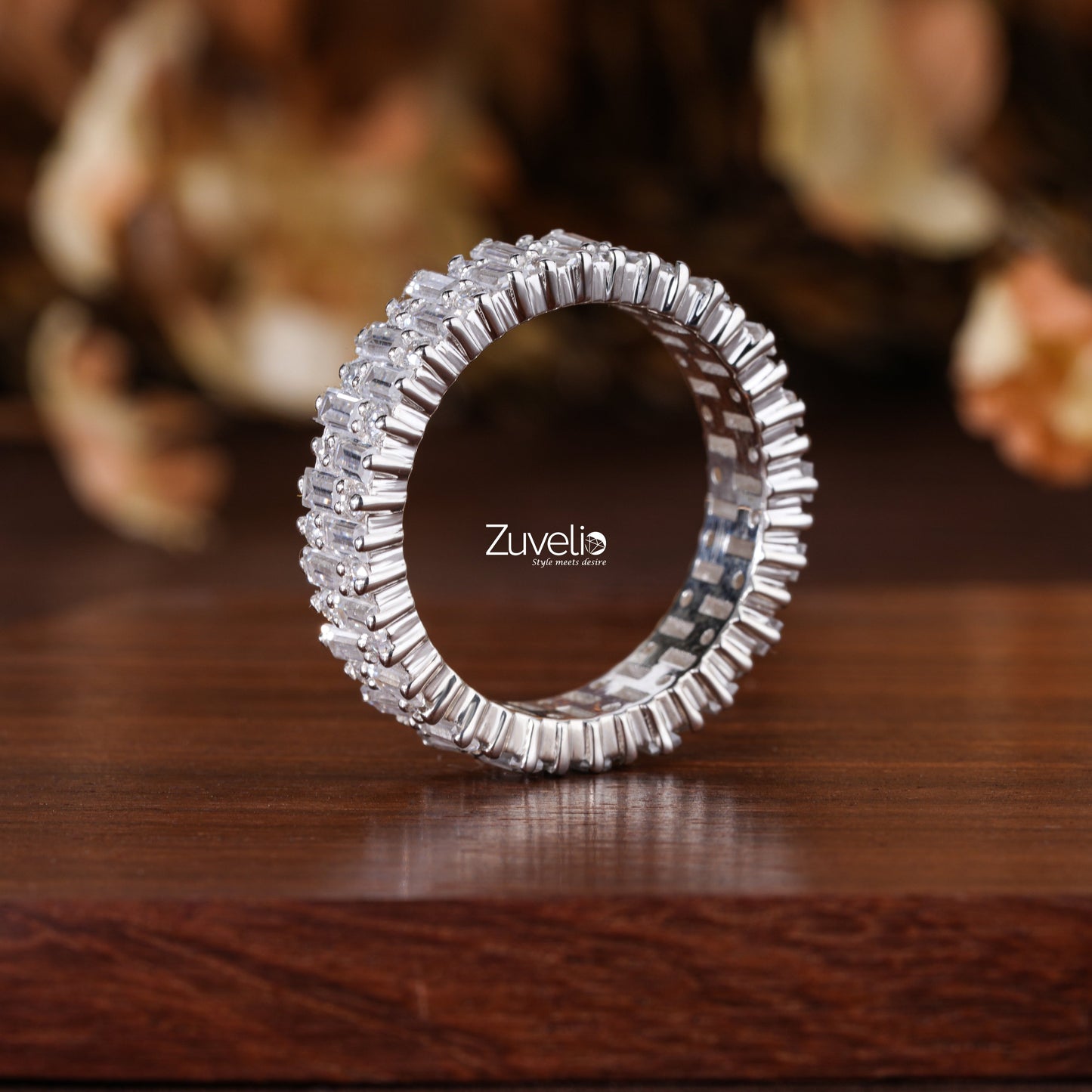 Baguette Round Moissanite Ring - Zuvelio.com