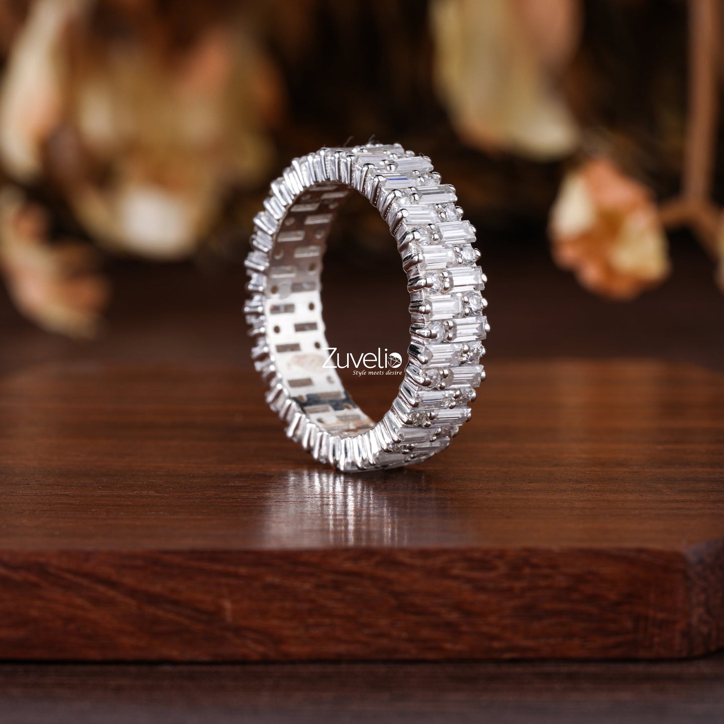 Baguette Round Moissanite Ring - Zuvelio.com